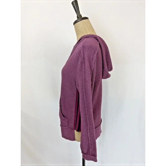 NWT XCVI Purple Thermal Hooded Long Sleeve Knit Top #0649 Size XL - Picture 2 of 8